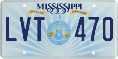 MS license plate LVT470