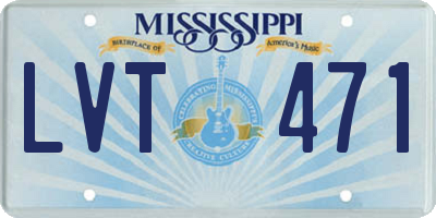 MS license plate LVT471