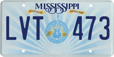 MS license plate LVT473