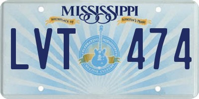 MS license plate LVT474