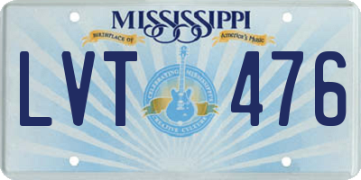MS license plate LVT476