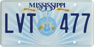MS license plate LVT477