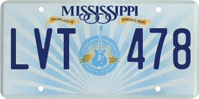 MS license plate LVT478