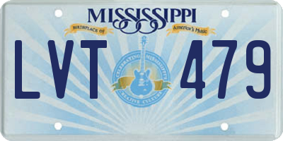 MS license plate LVT479