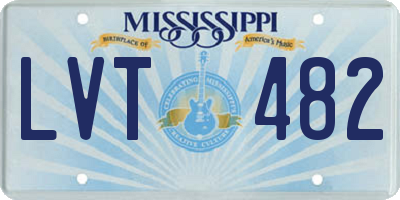 MS license plate LVT482