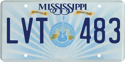MS license plate LVT483
