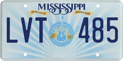 MS license plate LVT485