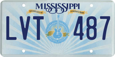 MS license plate LVT487