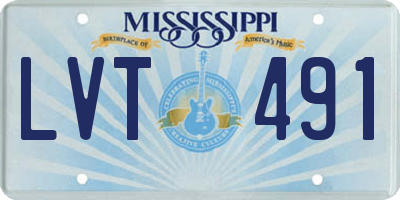MS license plate LVT491