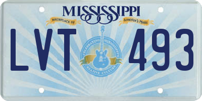 MS license plate LVT493