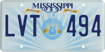 MS license plate LVT494