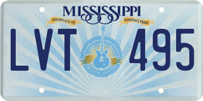 MS license plate LVT495
