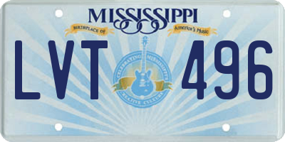 MS license plate LVT496