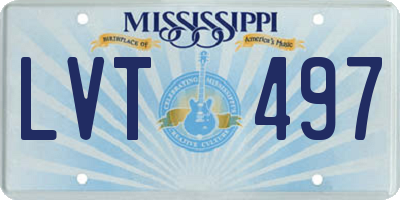 MS license plate LVT497