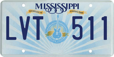MS license plate LVT511
