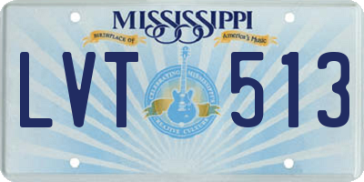 MS license plate LVT513