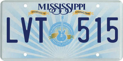 MS license plate LVT515