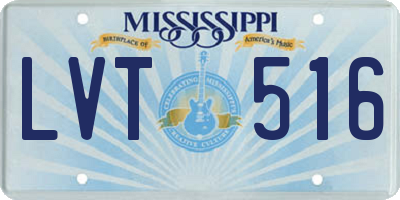 MS license plate LVT516