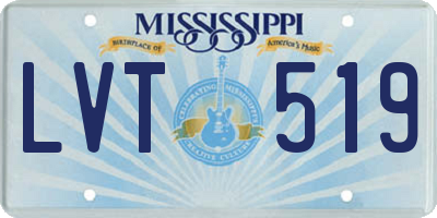 MS license plate LVT519