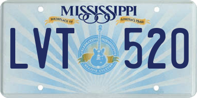 MS license plate LVT520