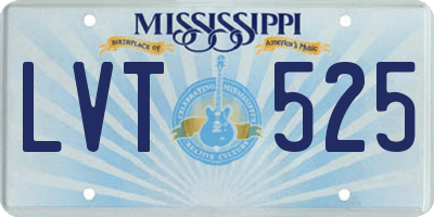 MS license plate LVT525