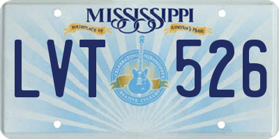 MS license plate LVT526