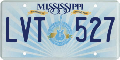 MS license plate LVT527