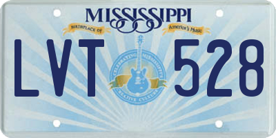 MS license plate LVT528