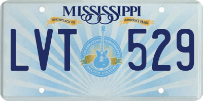 MS license plate LVT529