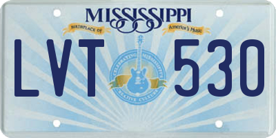 MS license plate LVT530