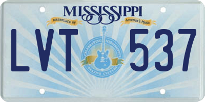 MS license plate LVT537