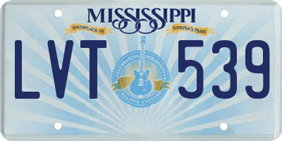 MS license plate LVT539
