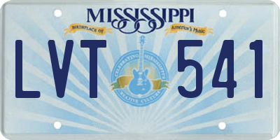 MS license plate LVT541