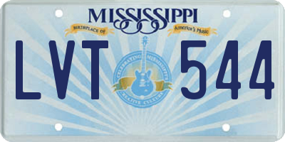 MS license plate LVT544