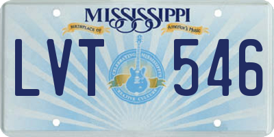 MS license plate LVT546