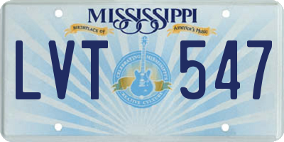 MS license plate LVT547