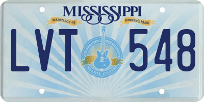 MS license plate LVT548