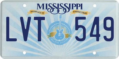 MS license plate LVT549