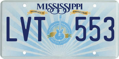 MS license plate LVT553