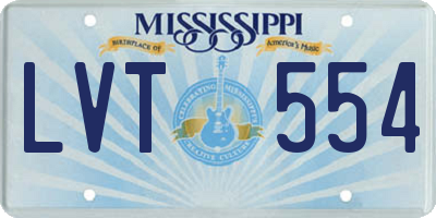 MS license plate LVT554