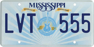 MS license plate LVT555