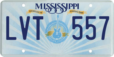 MS license plate LVT557