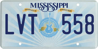 MS license plate LVT558