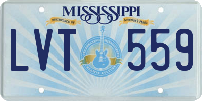 MS license plate LVT559