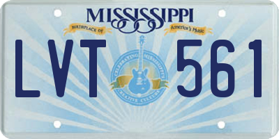 MS license plate LVT561