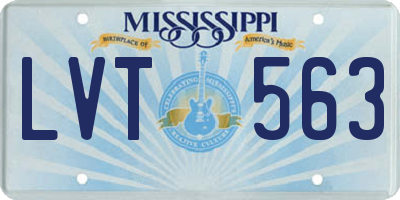 MS license plate LVT563