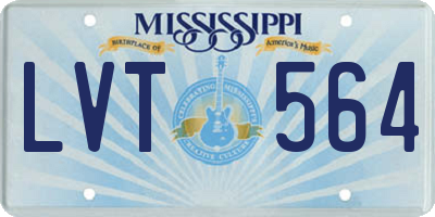 MS license plate LVT564