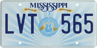 MS license plate LVT565