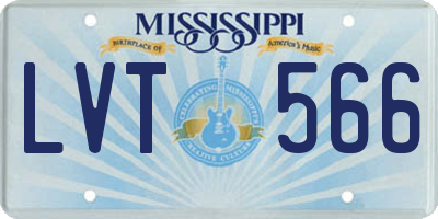 MS license plate LVT566