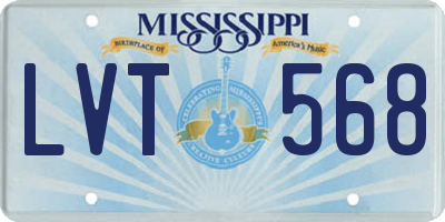 MS license plate LVT568